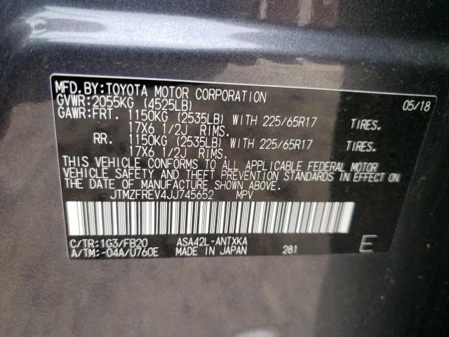 Photo 10 from auction – 2018 TOYOTA RAV4 LE with VIN JTMZFREV4JJ745652