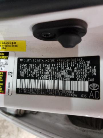 Photo 10 from auction – 2010 TOYOTA COROLLA BA with VIN 2T1BU4EE1AC431480