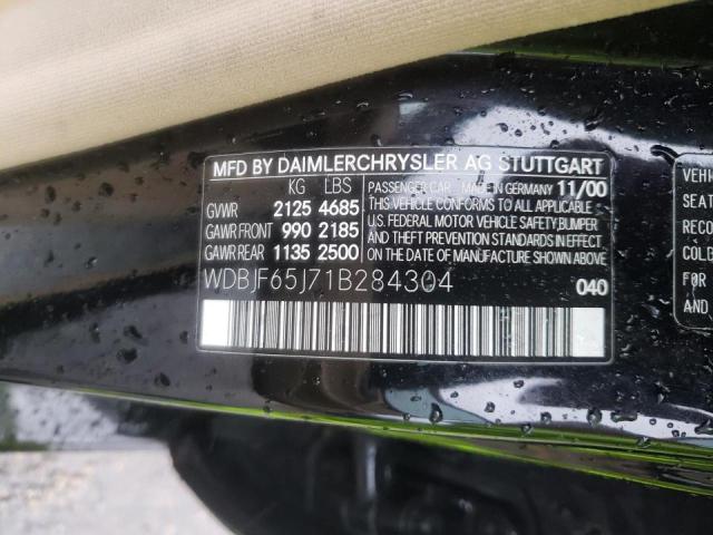 صورة رقم 10 من المزاد - 2001 MERCEDES-BENZ E 320 مع VIN WDBJF65J71B284304