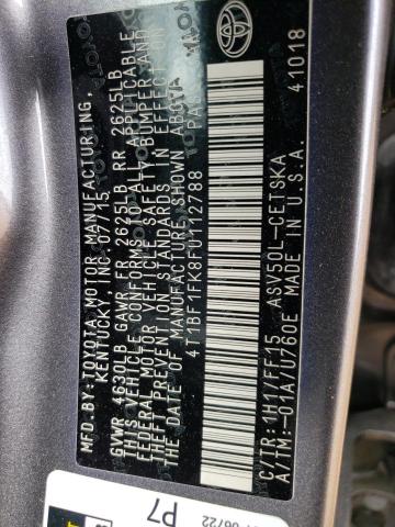 Photo 10 from auction – 2015 TOYOTA CAMRY LE with VIN 4T1BF1FK8FU112788