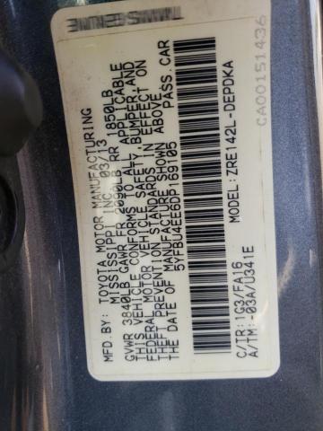 Photo 10 from auction – 2013 TOYOTA COROLLA BA with VIN 5YFBU4EE6DP169105