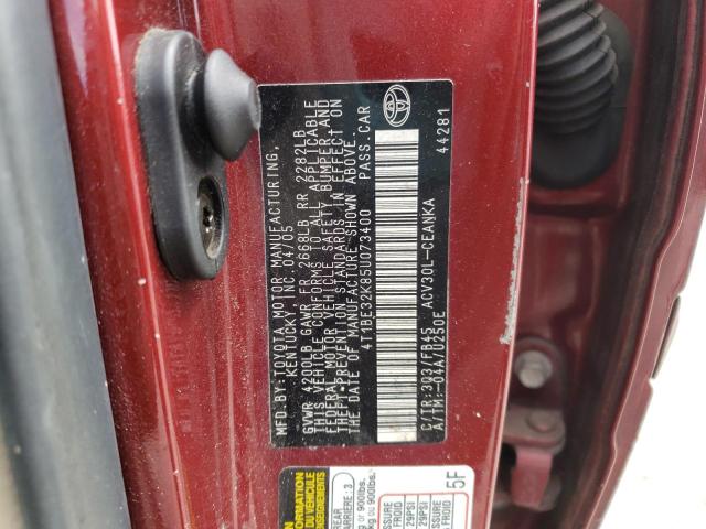 Photo 10 from auction – 2005 TOYOTA CAMRY LE with VIN 4T1BE32K85U073400