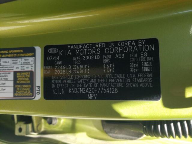 Photo 10 from auction – 2015 KIA SOUL with VIN KNDJN2A20F7754128
