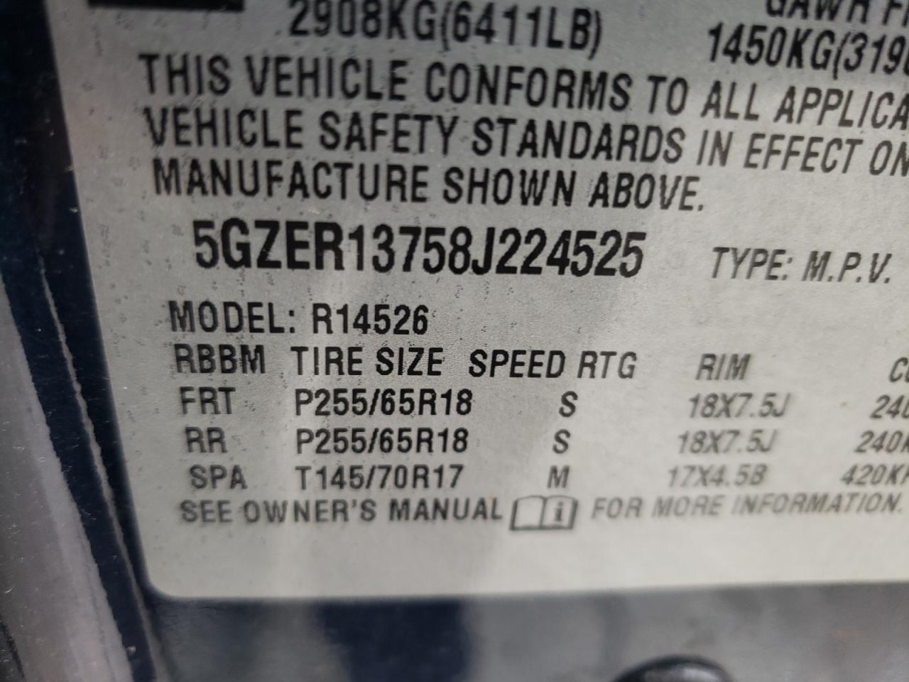 Photo 10 from auction – 2008 SATURN OUTLOOK XE with VIN 5GZER13758J224525