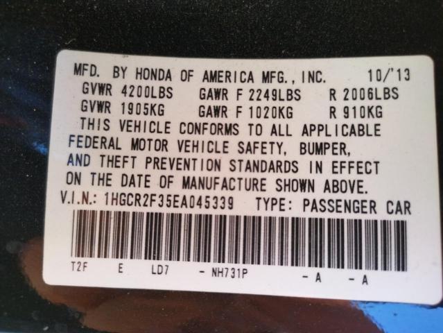 Photo 10 from auction – 2014 HONDA ACCORD LX with VIN 1HGCR2F35EA045339