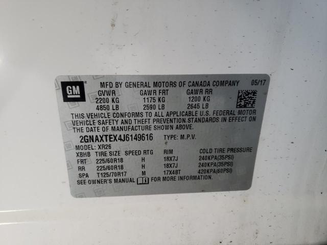 Photo 10 from auction – 2018 CHEVROLET EQUINOX LT with VIN 2GNAXTEX4J6149616