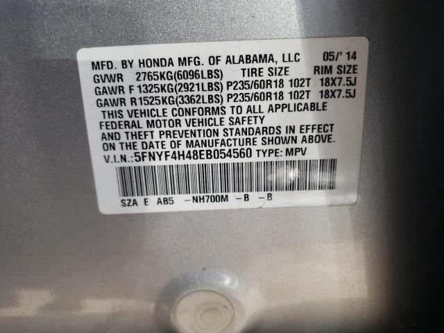 Photo 10 from auction – 2014 HONDA PILOT EX with VIN 5FNYF4H48EB054560