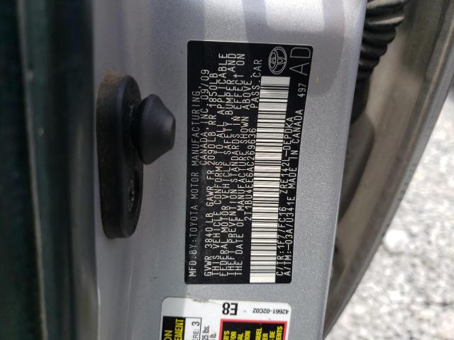 Photo 10 from auction – 2010 TOYOTA COROLLA BA with VIN 2T1BU4EE6AC269636