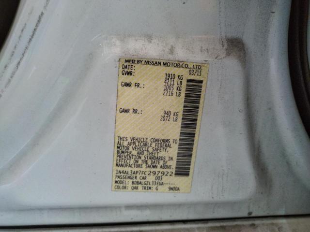 Photo 10 from auction – 2015 NISSAN ALTIMA 2.5 with VIN 1N4AL3AP7FC297922