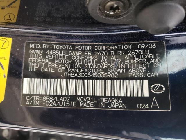 Photo 10 from auction – 2004 LEXUS ES 330 with VIN JTHBA30G545005982