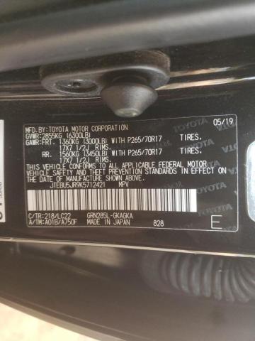 Photo 10 from auction – 2019 TOYOTA 4RUNNER SR with VIN JTEBU5JR9K5712421