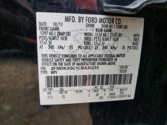 Photo 10 from auction – 2012 FORD EDGE SE with VIN 2FMDK3GC1CBA30233