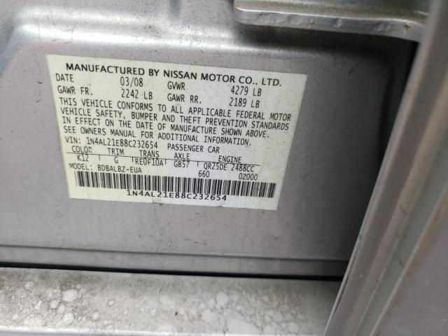 Photo 10 from auction – 2008 NISSAN ALTIMA 2.5 with VIN 1N4AL21E88C232654