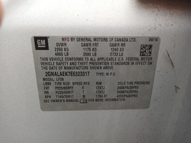 Photo 10 from auction – 2014 CHEVROLET EQUINOX LS with VIN 2GNALAEK7E6323317