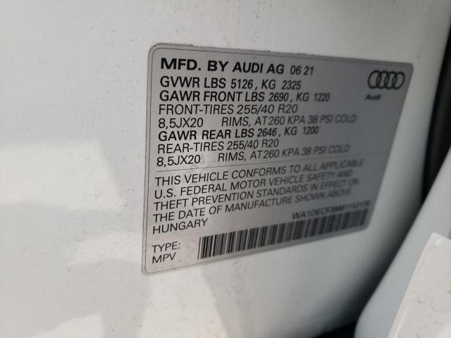 Photo 10 from auction – 2021 AUDI Q3 PREMIUM with VIN WA1DECF39M1153136