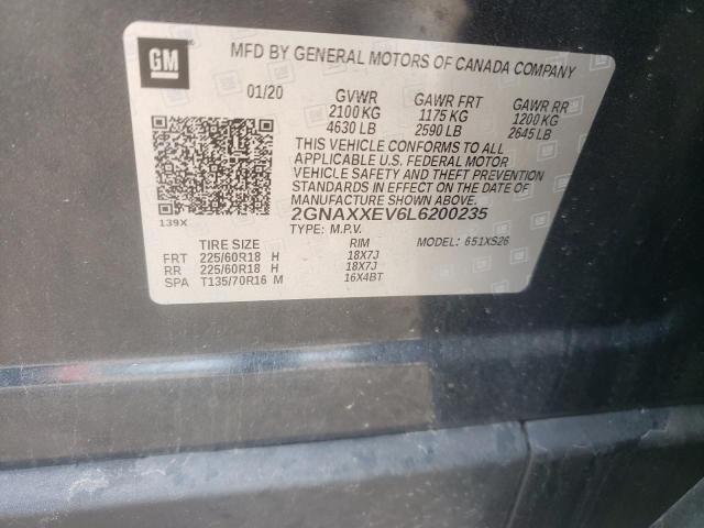 Photo 10 from auction – 2020 CHEVROLET EQUINOX PR with VIN 2GNAXXEV6L6200235
