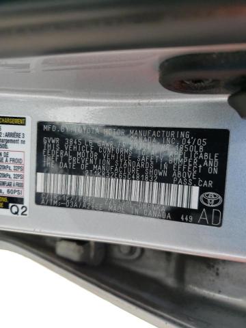 Photo 10 from auction – 2005 TOYOTA COROLLA MA with VIN 2T1KR32E65C481832