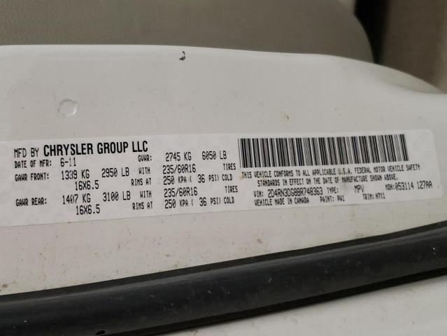 Photo 10 from auction – 2011 DODGE GRAND CARA with VIN 2D4RN3DG8BR748363