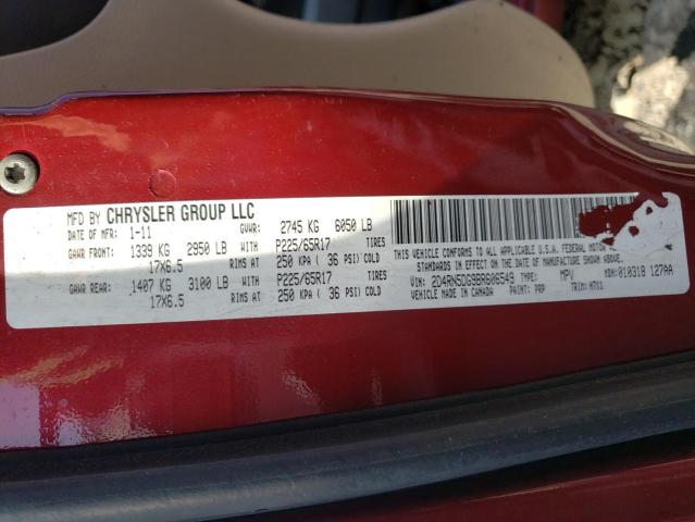 Photo 10 from auction – 2011 DODGE GRAND CARA with VIN 2D4RN5DG9BR606549