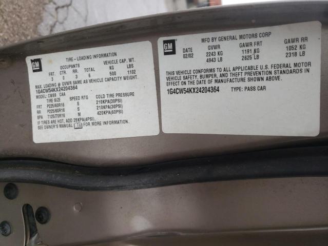 Photo 10 from auction – 2002 BUICK PARK AVENU with VIN 1G4CW54KX24204364