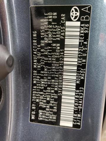 Photo 10 from auction – 2014 TOYOTA COROLLA L with VIN 5YFBURHE2EP162341