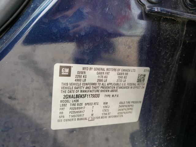 Photo 10 from auction – 2015 CHEVROLET EQUINOX LT with VIN 2GNALBEK5F1179030