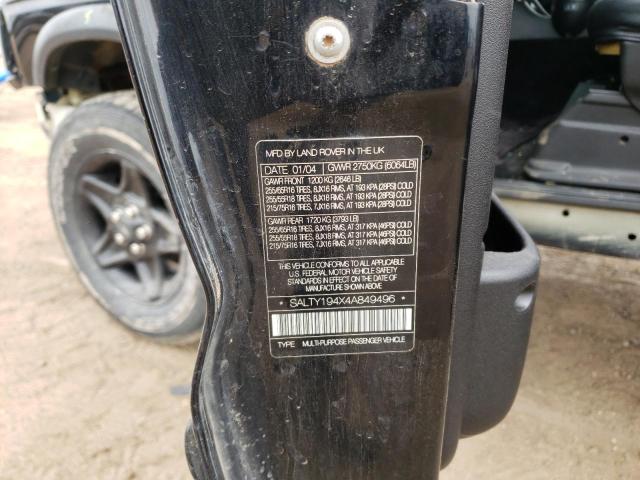 Photo 10 from auction – 2004 LAND ROVER DISCOVERY with VIN SALTY194X4A849496