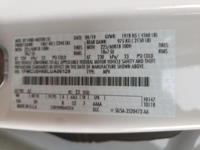 Photo 10 from auction – 2020 FORD ESCAPE SEL with VIN 1FMCU0H68LUA06129
