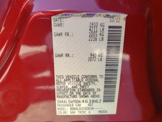 Photo 10 from auction – 2013 NISSAN ALTIMA 2.5 with VIN 1N4AL3AP0DN463862