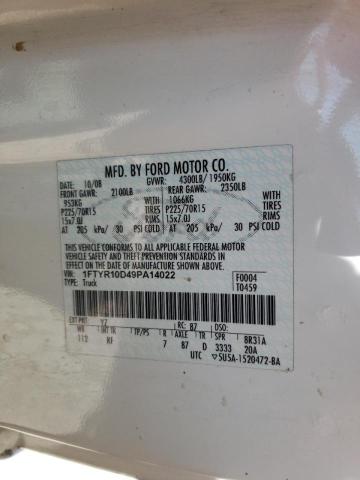 Photo 10 from auction – 2009 FORD RANGER with VIN 1FTYR10D49PA14022