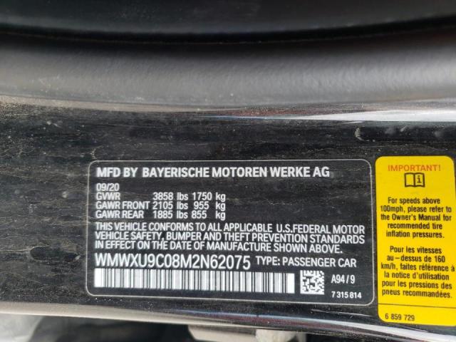 Photo 10 from auction – 2021 MINI COOPER S with VIN WMWXU9C08M2N62075