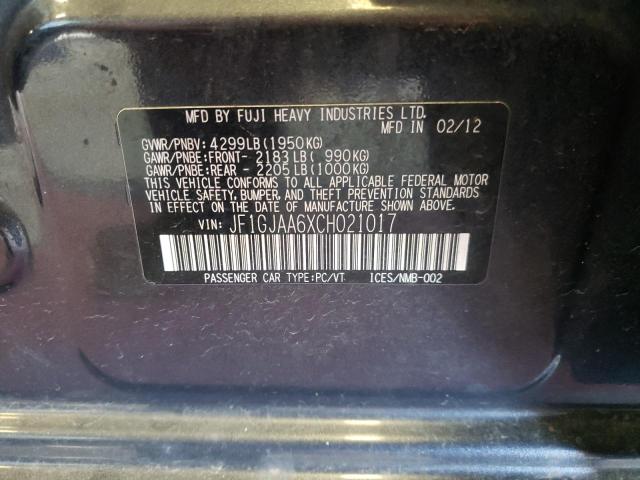 Photo 10 from auction – 2012 SUBARU IMPREZA with VIN JF1GJAA6XCH021017