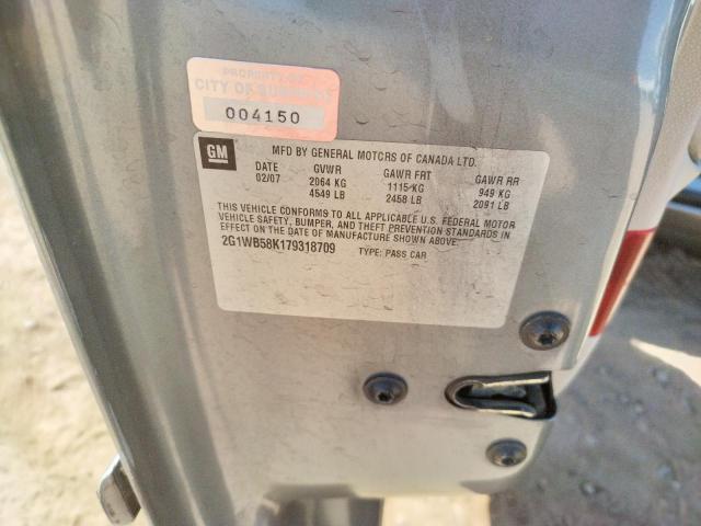 Photo 10 from auction – 2007 CHEVROLET IMPALA LS with VIN 2G1WB58K179318709