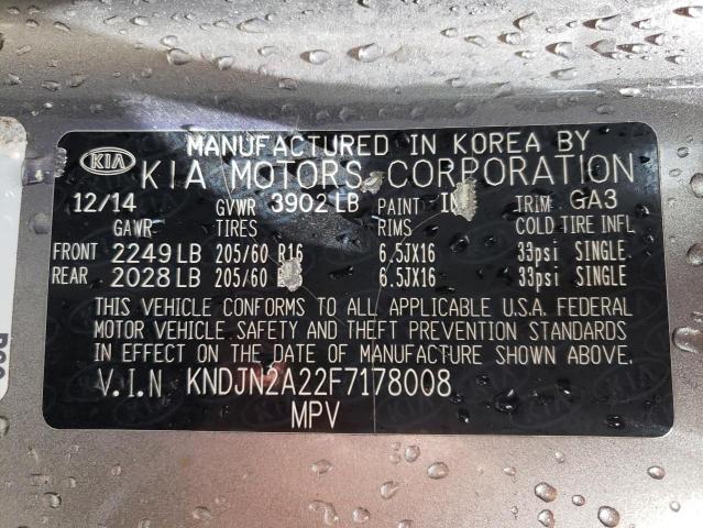 Photo 10 from auction – 2015 KIA SOUL with VIN KNDJN2A22F7178008