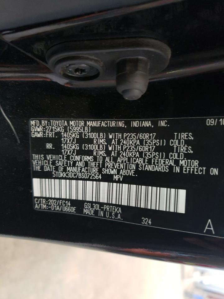 Photo 10 from auction – 2011 TOYOTA SIENNA LE with VIN 5TDKK3DC7BS072564