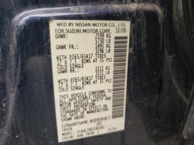 Photo 10 from auction – 2009 SUZUKI EQUATOR BA with VIN 5Z6AD07U49C409987