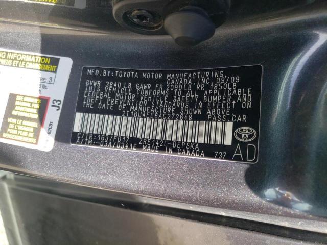 Photo 10 from auction – 2010 TOYOTA COROLLA BA with VIN 2T1BU4EE6AC272648