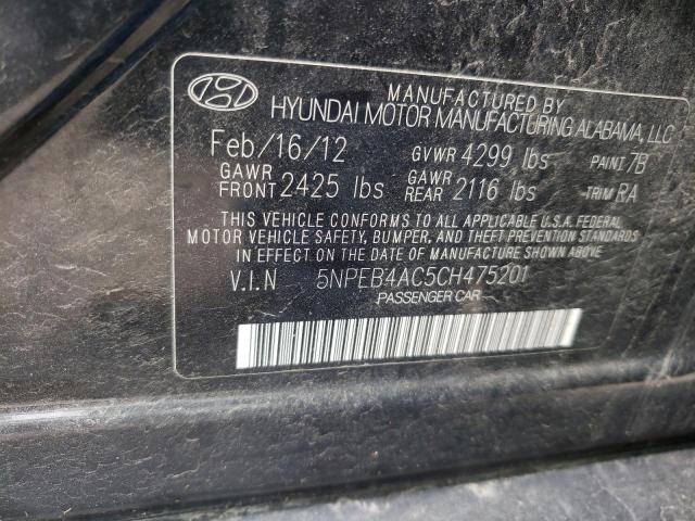 Photo 10 from auction – 2012 HYUNDAI SONATA GLS with VIN 5NPEB4AC5CH475201
