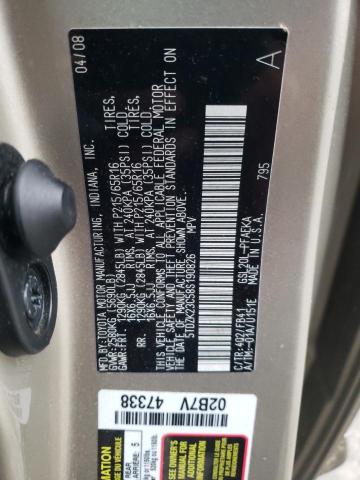 Фото 10 с аукциона – 2008 TOYOTA SIENNA CE с VIN 5TDZK23C58S190826