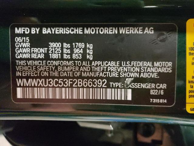 Photo 10 from auction – 2015 MINI COOPER S with VIN WMWXU3C53F2B66392