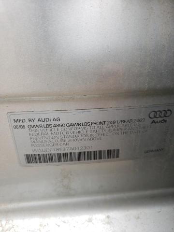 Photo 10 from auction – 2007 AUDI A4 2.0T QU with VIN WAUDF78E37A012301