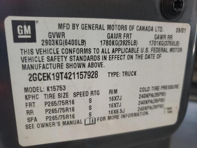 Photo 10 from auction – 2002 CHEVROLET SILVERADO with VIN 2GCEK19T421157928