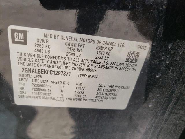 Photo 10 from auction – 2012 CHEVROLET EQUINOX LS with VIN 2GNALBEK0C1297871