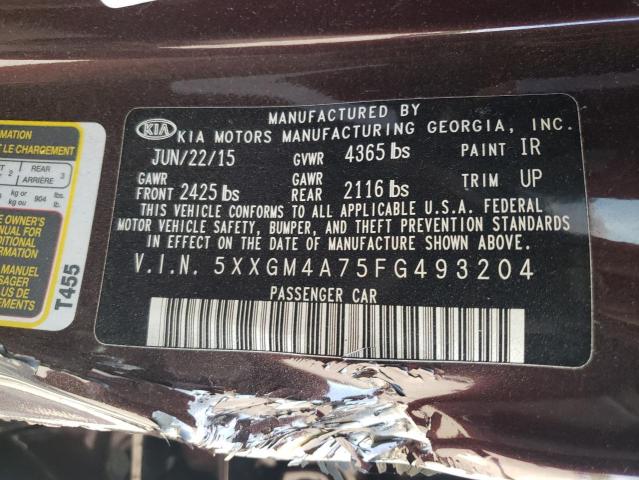 Photo 10 from auction – 2015 KIA OPTIMA LX with VIN 5XXGM4A75FG493204