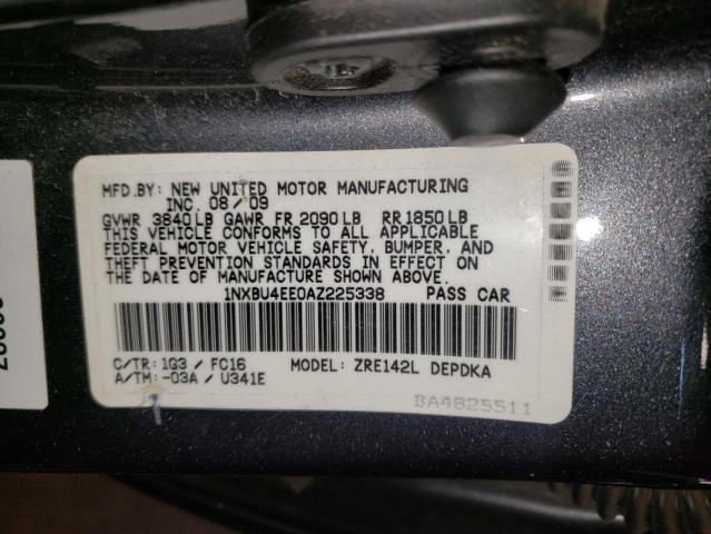 Photo 10 from auction – 2010 TOYOTA COROLLA BA with VIN 1NXBU4EE0AZ225338