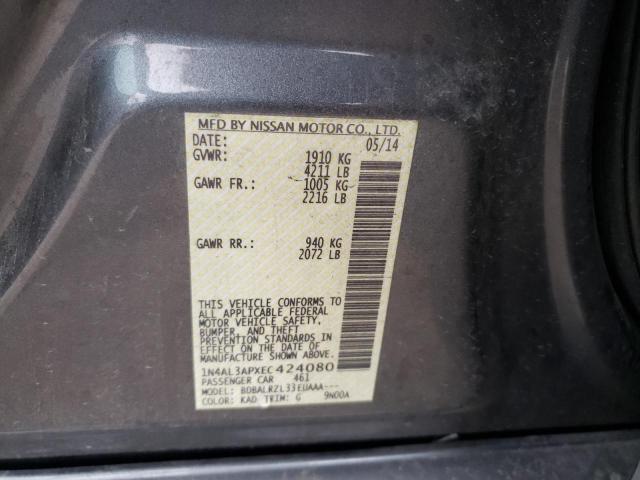 Photo 10 from auction – 2014 NISSAN ALTIMA 2.5 with VIN 1N4AL3APXEC424080