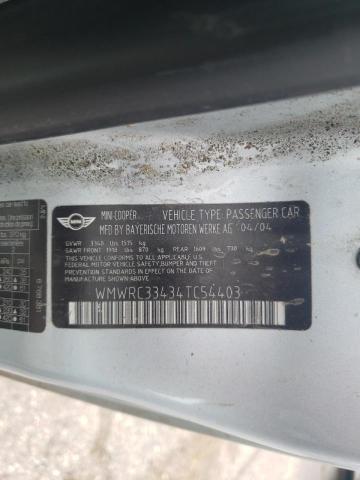 Photo 10 from auction – 2004 MINI COOPER with VIN WMWRC33434TC54403