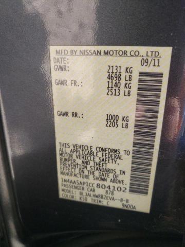 Photo 10 from auction – 2012 NISSAN MAXIMA S with VIN 1N4AA5AP1CC804102