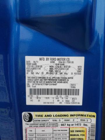 Photo 10 from auction – 2011 FORD F150 SUPER with VIN 1FTFW1ET7BFC01847