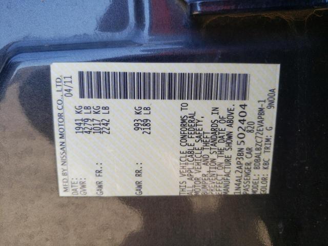Photo 10 from auction – 2011 NISSAN ALTIMA BAS with VIN 1N4AL2AP3BN502404